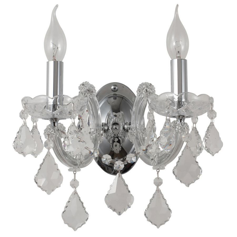 Хрустальное бра Crystal lux INES AP2 CHROME/TRANSPARENT INES