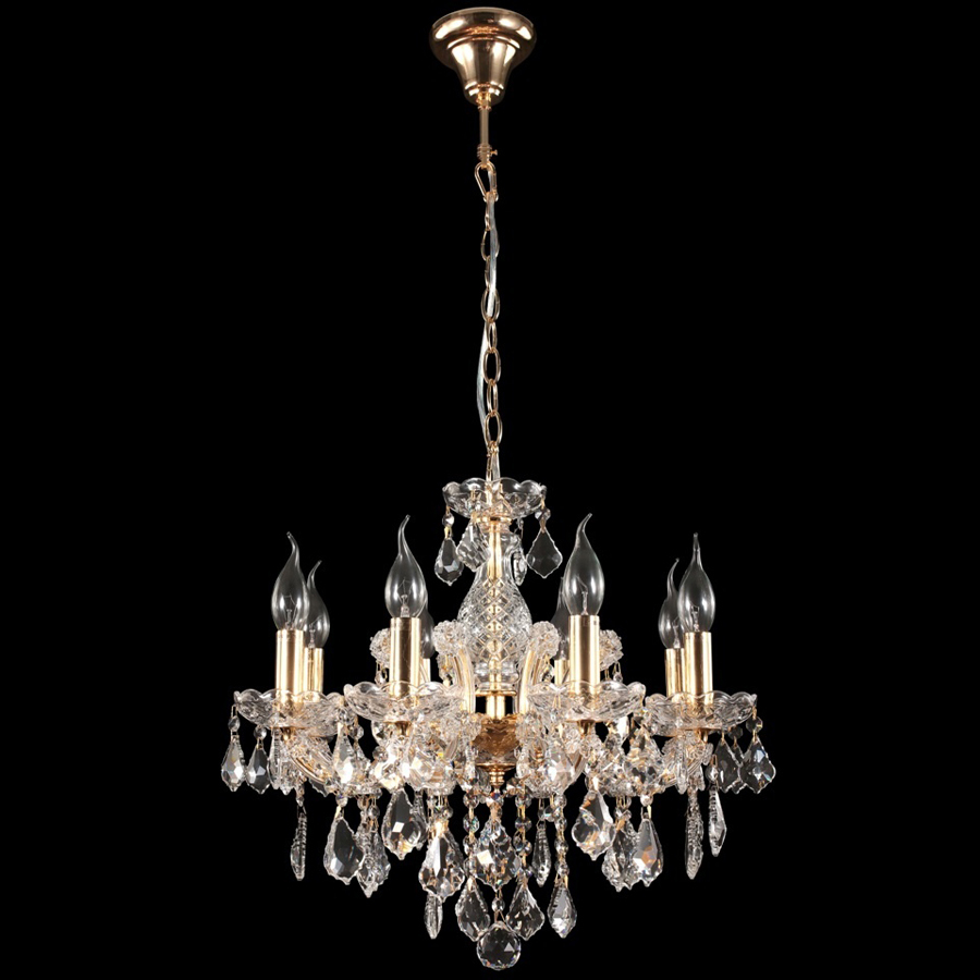 Хрустальная люстра Crystal lux INES SP8 GOLD/TRANSPARENT INES