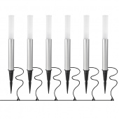 380935 (IVY-833) Светильник DITO LED 6*1,5W 6*20LM  АЛЮМИНИЙ 3000K IP55 (в комплекте)
