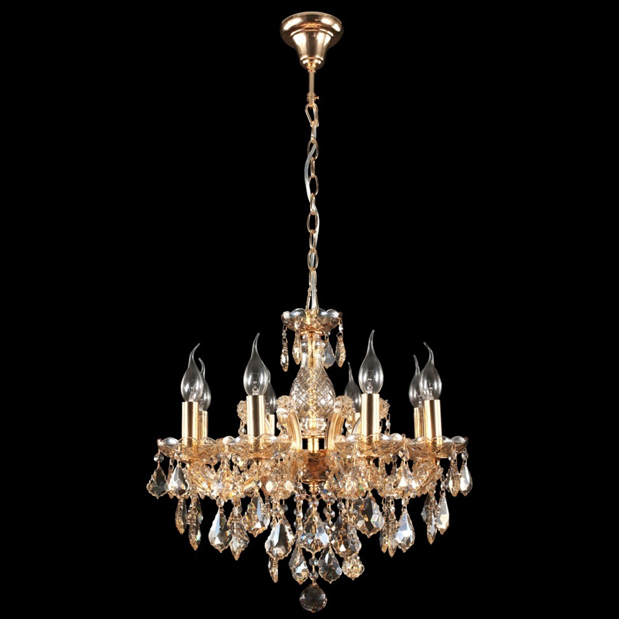 Хрустальная люстра Crystal lux INES SP8 GOLD/AMBER INES