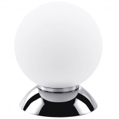 813914*** (MT5092-1CR)  Настольная лампа GLOBO 1х40W  E14 chrome/white (в комплекте)