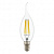 933602 Лампа LED FILAMENT 220V CA35  E14 6W=65W 400-430LM 360G CL 3000K 30000H (в комплекте)