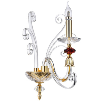 Бра Crystal lux CATARINA AP1 GOLD/TRANSPARENT-COGNAC CATARINA